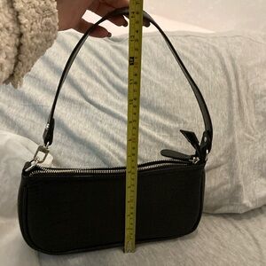 NWOT Amazon faux Croc print shoulder / wristlet purse with Silver hardware.